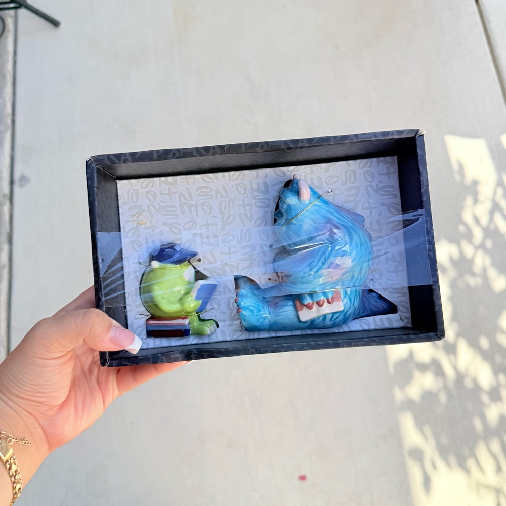 Disney Pixar Monsters University Salt and Pepper Shakers Set Mike Sulley NIB